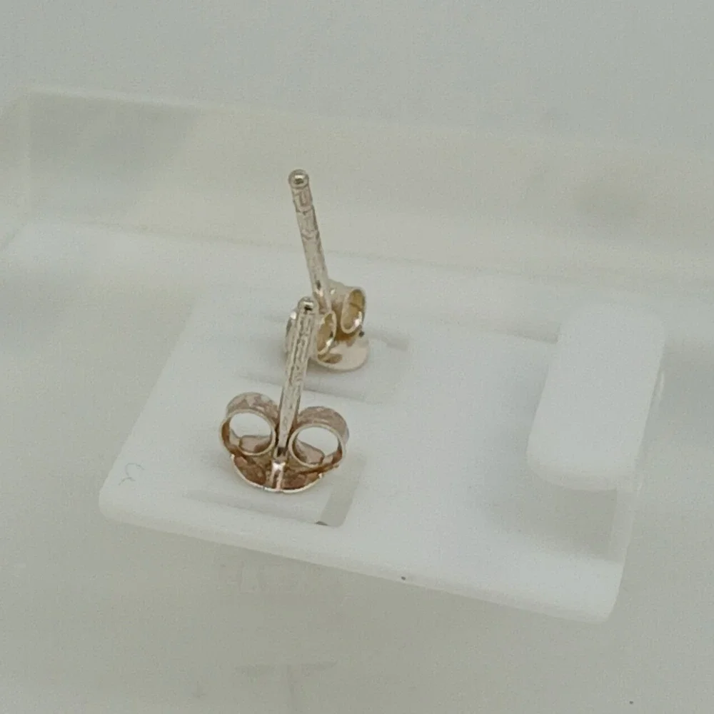 Vintage 1990s Thai Sterling Silver 925 Snail Stud Earrings Crystal Tiny Nature
